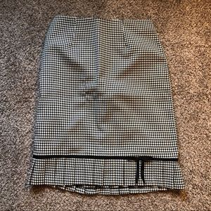 Vintage Gingham Skirt w/ Bow Black & White